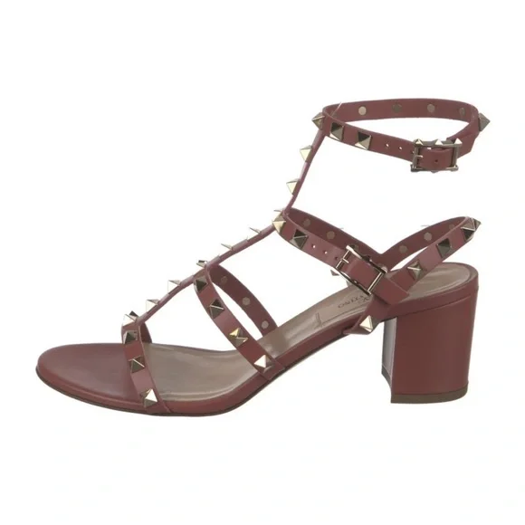 Valentino Studded Sandals with Block Heel - Picture 1 of 6
